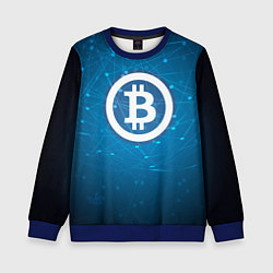 Свитшот детский Bitcoin Blue, цвет: 3D-синий