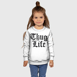 Свитшот детский Thug Life, цвет: 3D-белый — фото 2