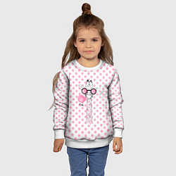 Свитшот детский Розовый жираф, цвет: 3D-белый — фото 2