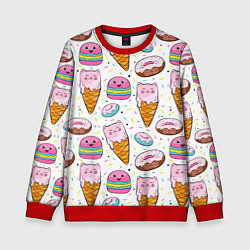 Свитшот детский Сладкие котики, цвет: 3D-красный