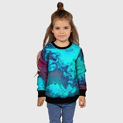 Свитшот детский Лазурные текстуры, цвет: 3D-черный — фото 2