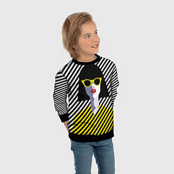 Свитшот детский Pop art girl, цвет: 3D-черный — фото 2