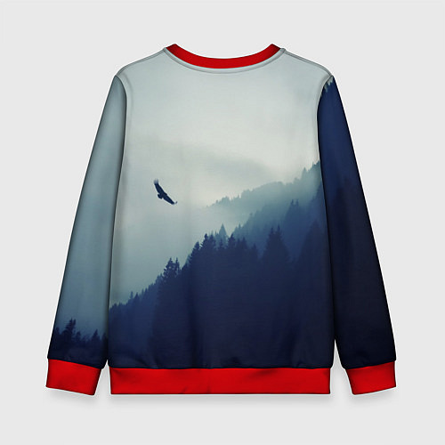Детский свитшот Орел над Лесом / 3D-Красный – фото 2