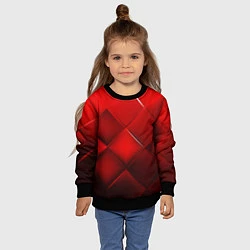 Свитшот детский Red squares, цвет: 3D-черный — фото 2