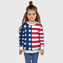 Свитшот детский USA Flag, цвет: 3D-белый — фото 2