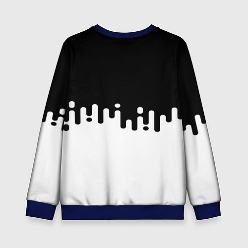 Детский свитшот Чёрно-белый узор / 3D-Синий – фото 2