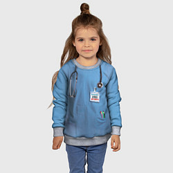 Свитшот детский Костюм врача, цвет: 3D-меланж — фото 2