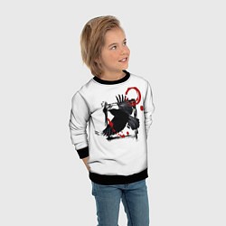 Свитшот детский Треш-полька Ворон, цвет: 3D-черный — фото 2