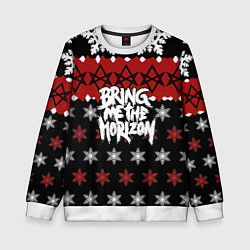 Свитшот детский Праздничный Bring Me the Horizon, цвет: 3D-белый