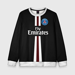 Свитшот детский PSG FC: Black 2018, цвет: 3D-белый