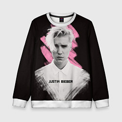 Свитшот детский Justin Bieber: Pink Splash, цвет: 3D-белый