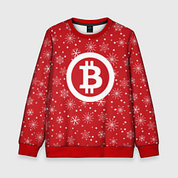 Свитшот детский Bitcoin: New Year, цвет: 3D-красный