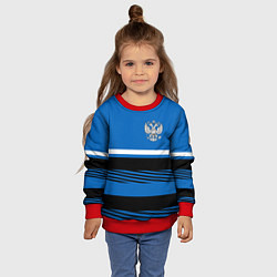 Свитшот детский Герб РФ: Голубой стиль, цвет: 3D-красный — фото 2
