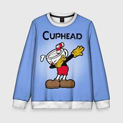 Свитшот детский Cuphead Dab, цвет: 3D-белый