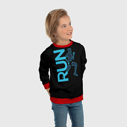 Свитшот детский RUN: Black Style, цвет: 3D-красный — фото 2