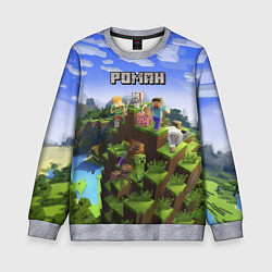 Свитшот детский Майнкрафт: Роман, цвет: 3D-меланж