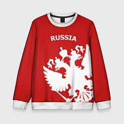 Свитшот детский Russia: Red & White, цвет: 3D-белый