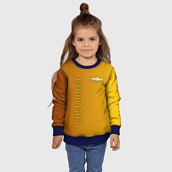 Свитшот детский Chevrolet желтый градиент, цвет: 3D-синий — фото 2