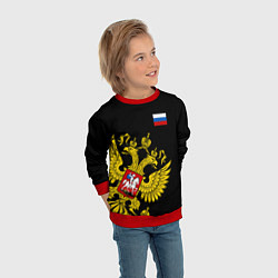 Свитшот детский Флаг и Герб России, цвет: 3D-красный — фото 2
