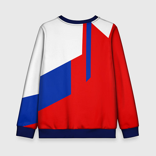 Детский свитшот Russia: Geometry Tricolor / 3D-Синий – фото 2
