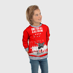 Свитшот детский One for all & all for one, цвет: 3D-меланж — фото 2