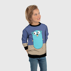 Свитшот детский Golang, цвет: 3D-черный — фото 2