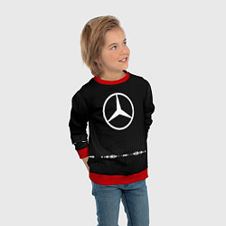 Свитшот детский Mercedes: Black Abstract, цвет: 3D-красный — фото 2