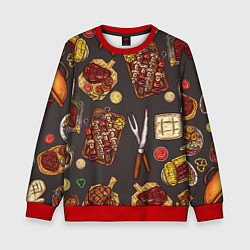 Свитшот детский Шашлычное раздолье, цвет: 3D-красный