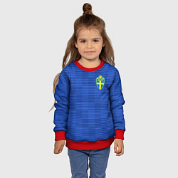 Свитшот детский Сборная Швеции: Гостевая ЧМ-2018, цвет: 3D-красный — фото 2