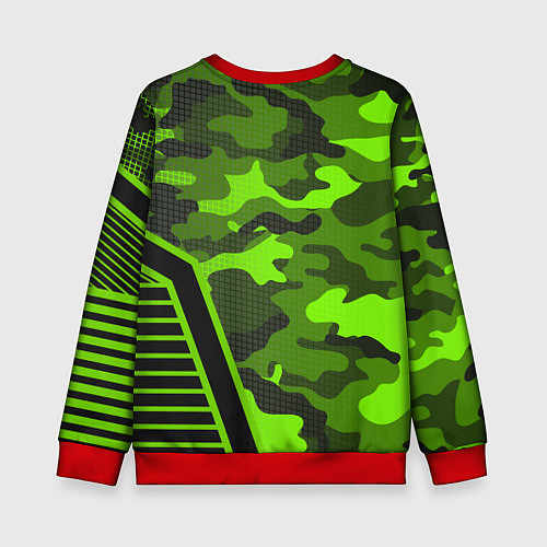 Детский свитшот CS:GO Light Green Camo / 3D-Красный – фото 2