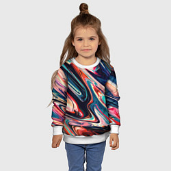 Свитшот детский Разноцветные краски, цвет: 3D-белый — фото 2