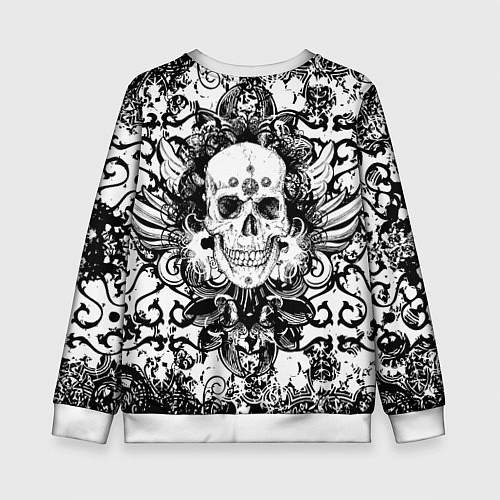 Детский свитшот Grunge Skull / 3D-Белый – фото 2