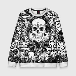 Свитшот детский Grunge Skull, цвет: 3D-белый