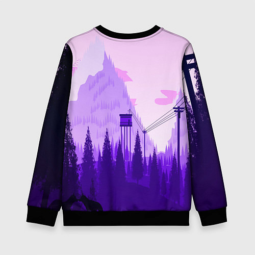 Детский свитшот Firewatch: Violet Wood / 3D-Черный – фото 2