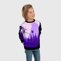Свитшот детский Firewatch: Violet Wood, цвет: 3D-черный — фото 2