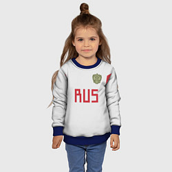 Свитшот детский Сборная России: белый стиль, цвет: 3D-синий — фото 2