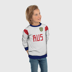 Свитшот детский Сборная России: белый стиль, цвет: 3D-синий — фото 2