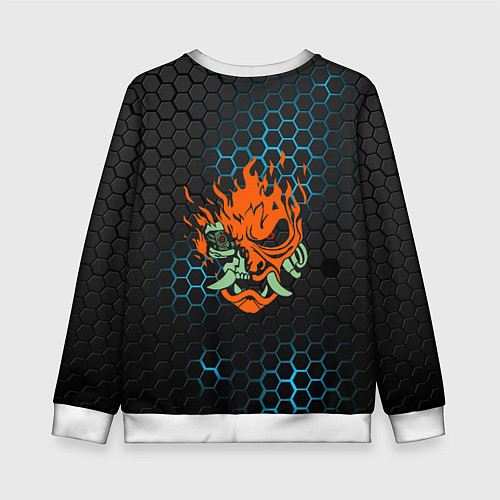 Детский свитшот Cyberpunk 2077: Blue Carbon / 3D-Белый – фото 2