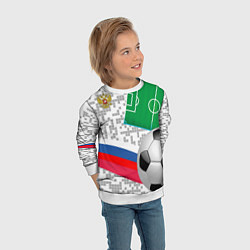 Свитшот детский Русский футбол, цвет: 3D-белый — фото 2