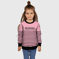 Свитшот детский Black Pink: Black Stripes, цвет: 3D-черный — фото 2
