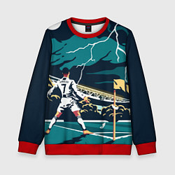 Свитшот детский Ronaldo lightning, цвет: 3D-красный