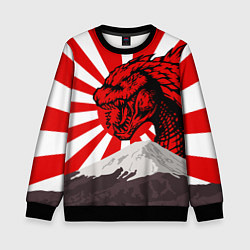 Свитшот детский Japanese Godzilla, цвет: 3D-черный