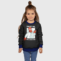 Свитшот детский Zoidberg: Trust Me, цвет: 3D-синий — фото 2