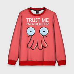 Свитшот детский Trust Me I'm a Doctor, цвет: 3D-красный