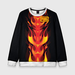 Свитшот детский PUBG: Hell Flame, цвет: 3D-белый