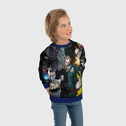 Свитшот детский Шигараки и Мидория, цвет: 3D-синий — фото 2