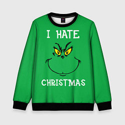 Свитшот детский I hate christmas, цвет: 3D-черный