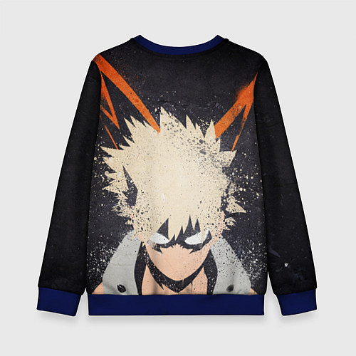 Детский свитшот KATSUKI BAKUGOU рыжее из головы / 3D-Синий – фото 2
