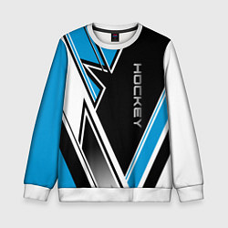 Свитшот детский Hockey black blue white, цвет: 3D-белый