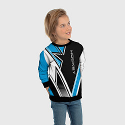 Свитшот детский Hockey black blue white, цвет: 3D-черный — фото 2
